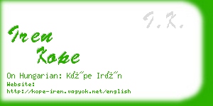 iren kope business card